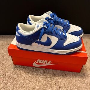 Nike Dunk Royal Blue and White Low-Top Sneakers